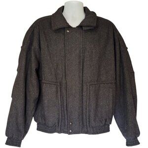 Peter England Men’s Coat Wool Blend Charcoal Full Zip Pockets‎ Heavy Jacket